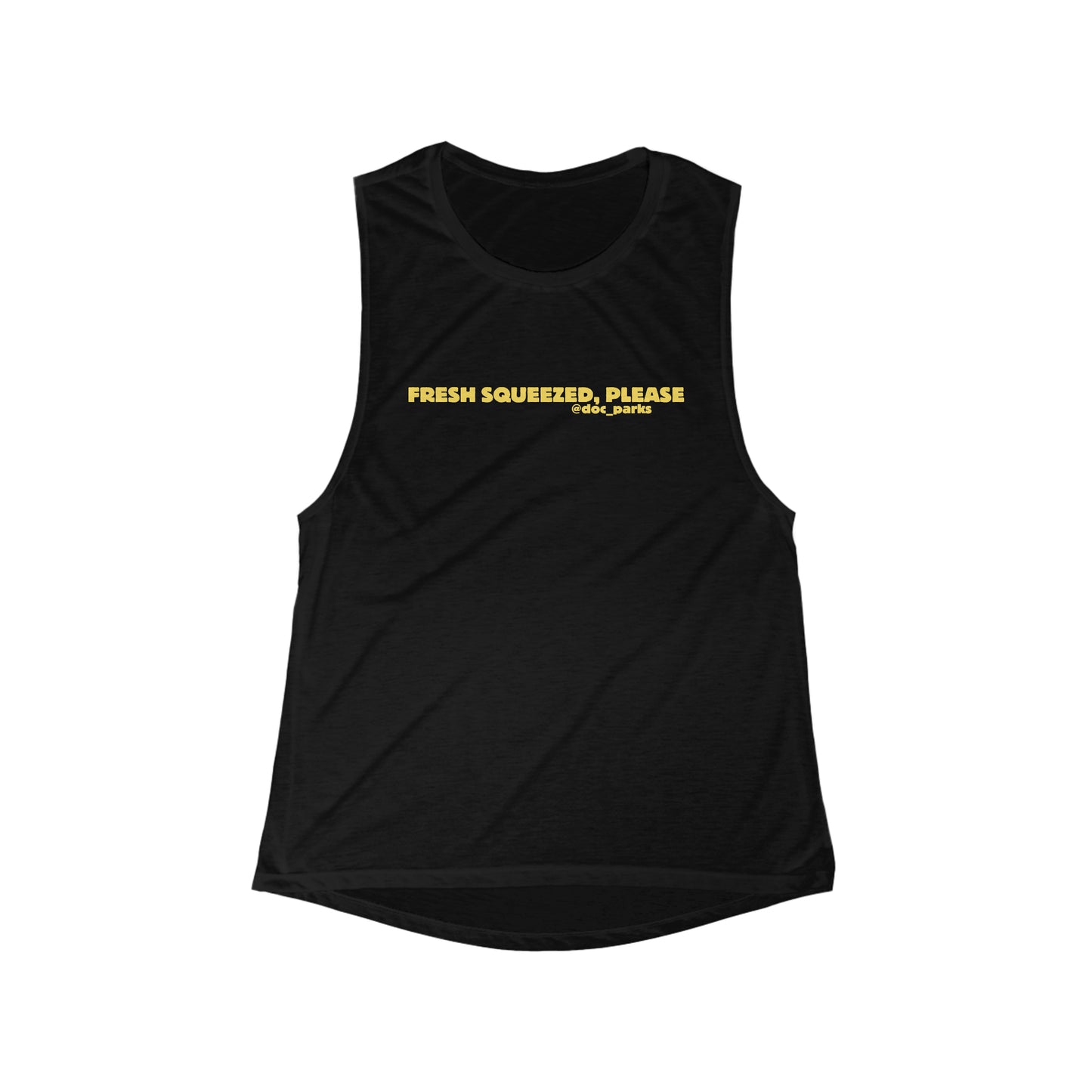 Fresh Squeezed, Please Yellow Flowy Scoop Muscle Tank