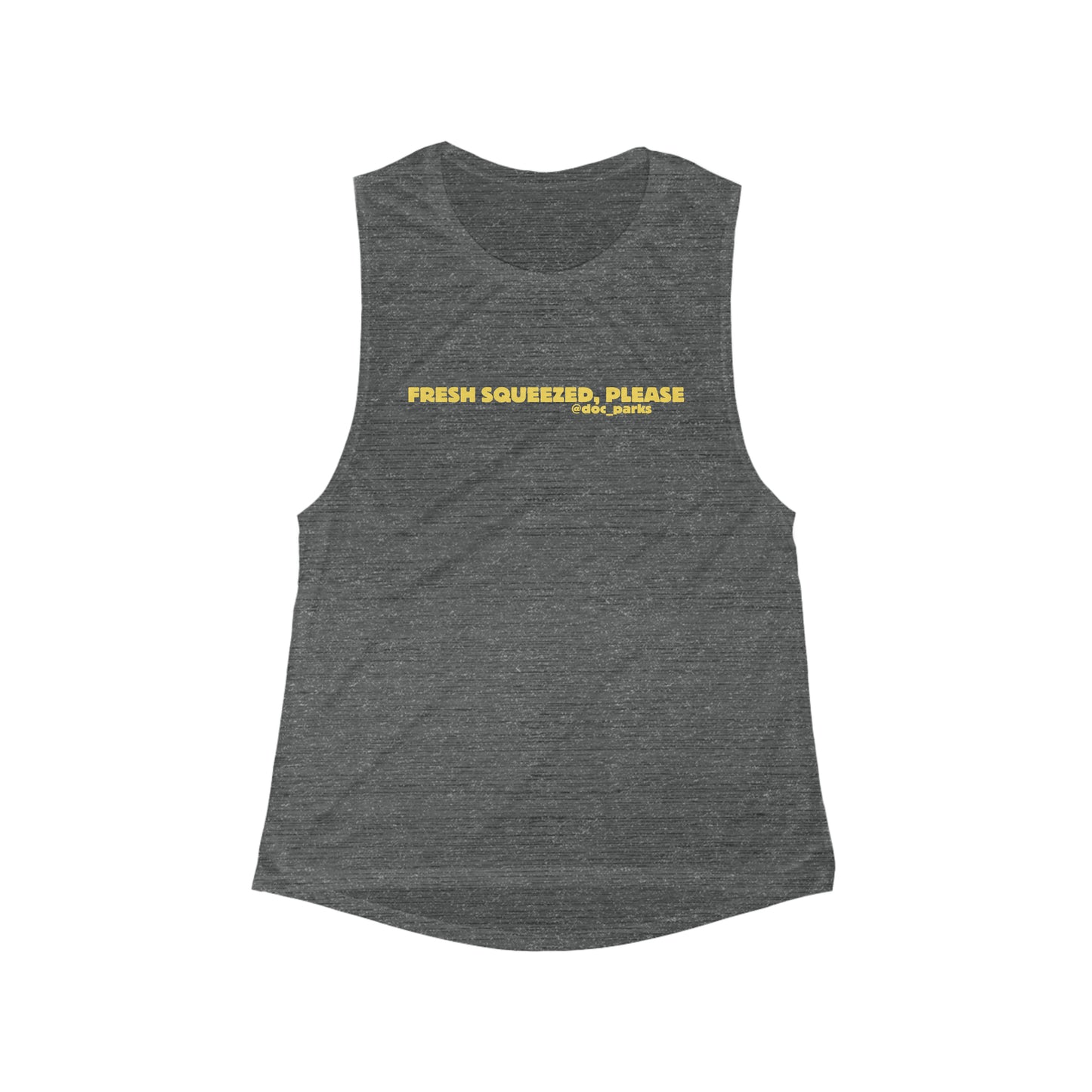 Fresh Squeezed, Please Yellow Flowy Scoop Muscle Tank